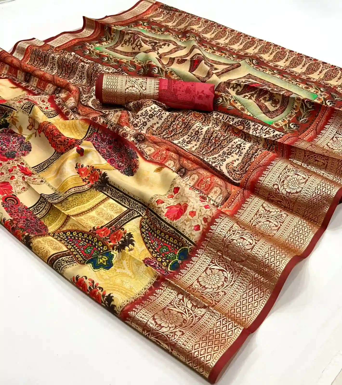 Rajpath Saaria Silk Dola Viscose Wholesale Fancy Sarees Catalog — Wholesale Sarees, MPA wholesale from Surat - Gallery Image 4